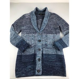 Pendleton Women Cardigan Sweater Lambswool Blue